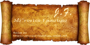 Járovics Fausztusz névjegykártya